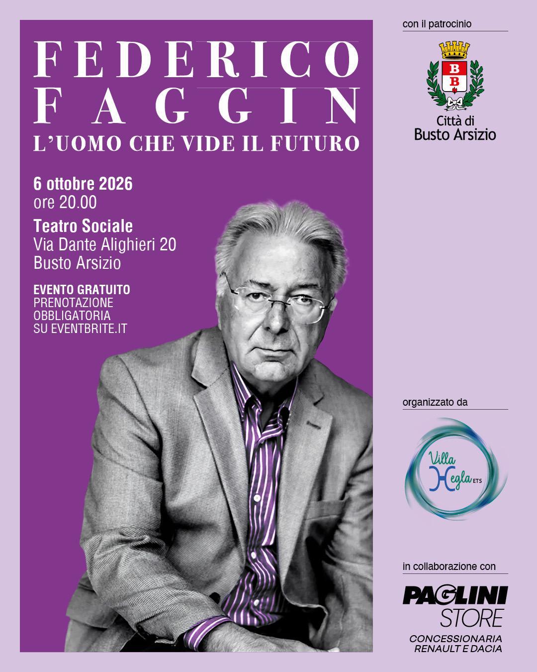 6 ottobre - FEDERICO FAGGIN - L'UOMO CHE VIDE IL FUTURO